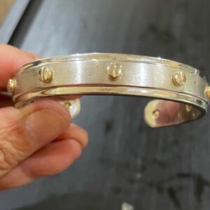 EUC HENRI BENDEL Silver and Gold Studded Cuff Bracelet